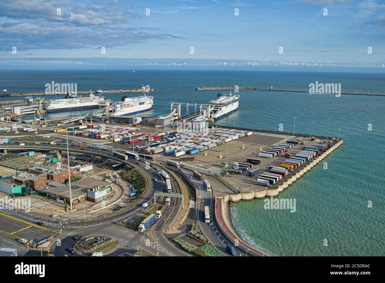 Dover port harbour alamy aerial stock heights panoramic western seen